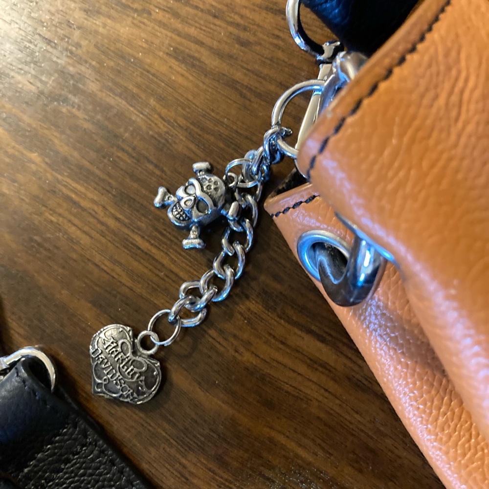 Harley Davidson orange black ombré large purse